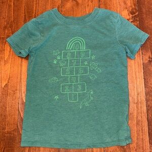 Cat & Jack Green Kids T-Shirt with Hopscotch Design